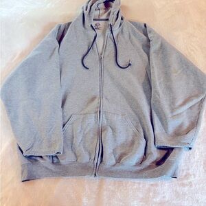 Fruit of the Loom Heather Grey Zip Up Jacket with Hood